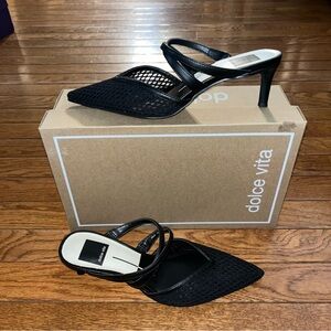 Dolce Vita Black Mesh Mules